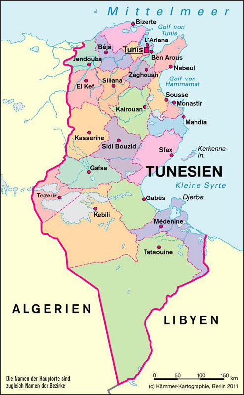 tunesien map